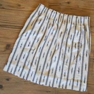 {J.Crew} Cream & Black Southwest Design Skirt